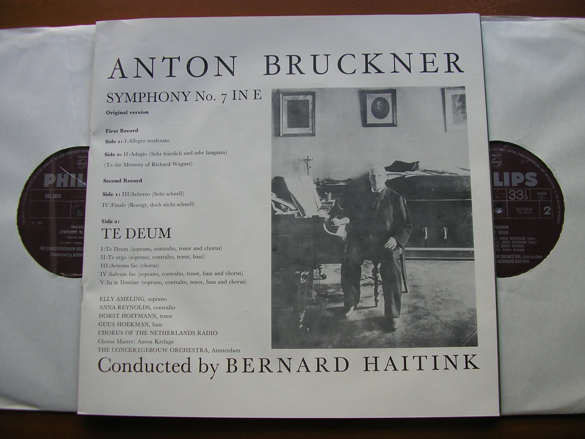 BRUCKNER: SYMPHONY No. 7 / TE DEUM   SOLOISTS / CONCERTGEBOUW ORCHESTRA / HAITINK    SAL 3624 - 5