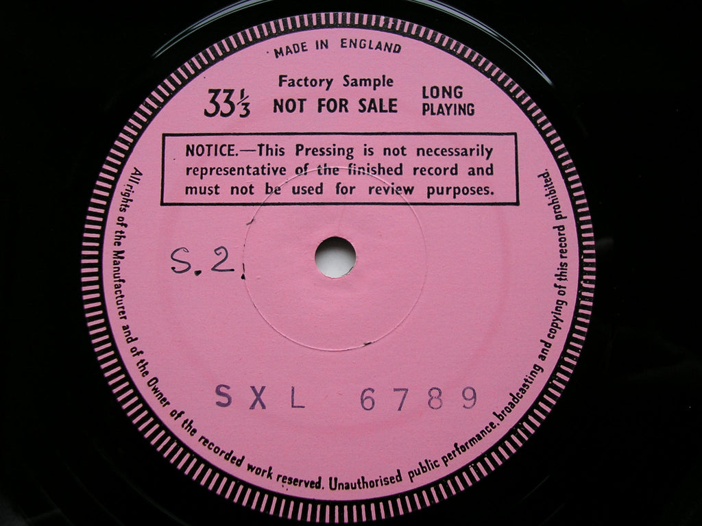 SXL 6789 BEETHOVEN: VIOLIN SONATAS Op. 12 No. 3 & Op. 30 No. 3 PERLMAN / ASHKENAZY test pressing