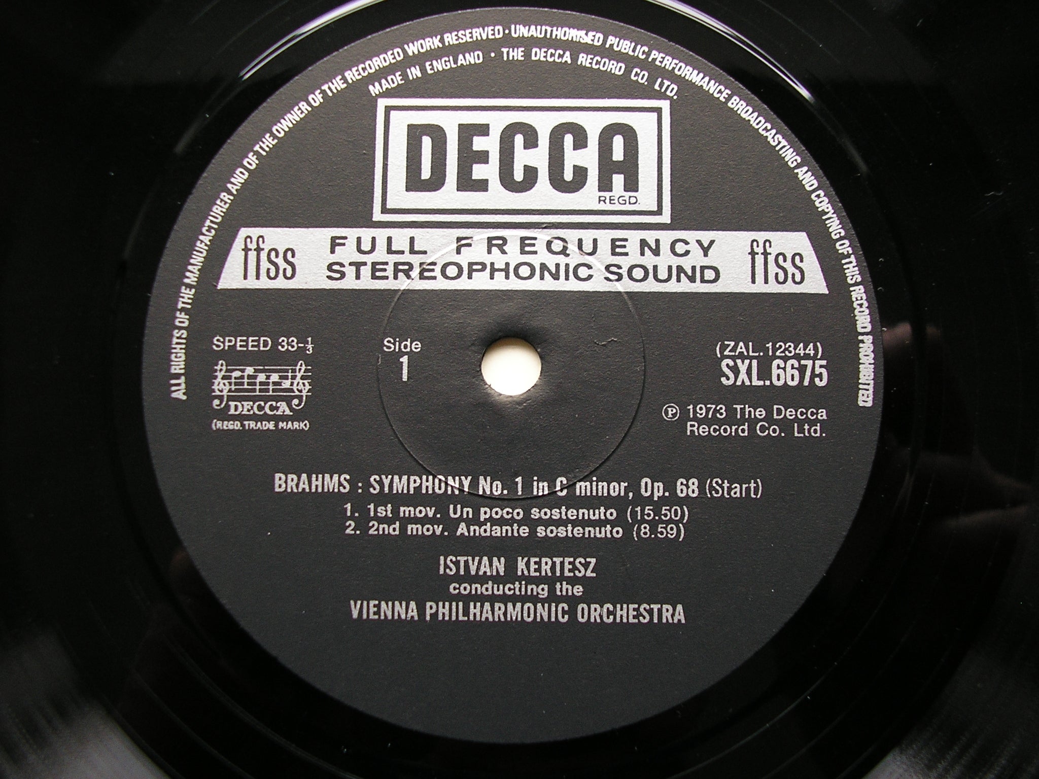 SXL 6675-78 BRAHMS: THE FOUR SYMPHONIES KERTESZ / VIENNA PHILHARMONIC 4LP