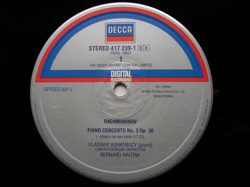 RACHMANINOV: THE PIANO CONCERTOS / RHAPSODY    ASHKENAZY / CONCERTGEBOUW ORCHESTRA / HAITINK   3 LP