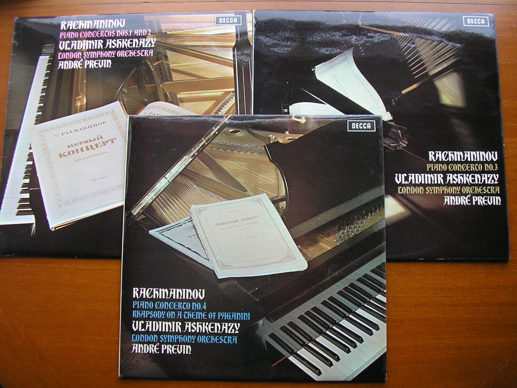 SXL 6554/56 RACHMANINOV: THE FOUR PIANO CONCERTOS / RHAPSODY  ASHKENAZY / LONDON SYMPHONY / PREVIN  3 LP