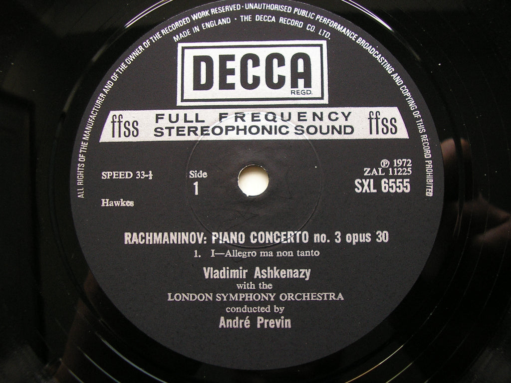 SXL 6554/56 RACHMANINOV: THE FOUR PIANO CONCERTOS / RHAPSODY  ASHKENAZY / LONDON SYMPHONY / PREVIN  3 LP