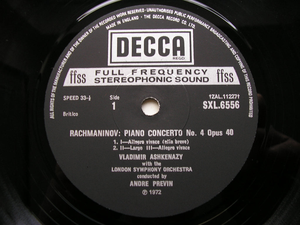 SXL 6554/56 RACHMANINOV: THE FOUR PIANO CONCERTOS / RHAPSODY  ASHKENAZY / LONDON SYMPHONY / PREVIN  3 LP