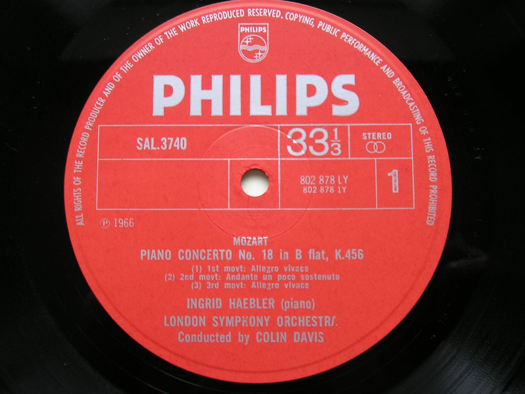 MOZART: PIANO CONCERTOS Nos. 18 & 22       HAEBLER / LONDON SYMPHONY / DAVIS     SAL 3740