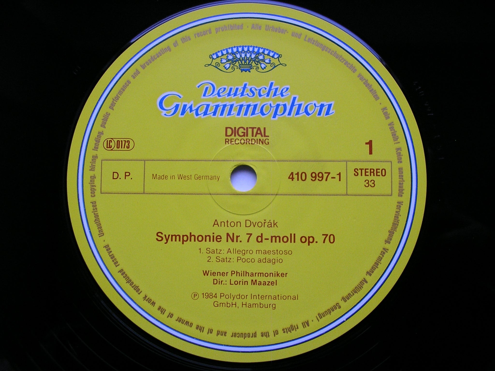 DVORAK: SYMPHONY No. 7    MAAZEL / VIENNA PHILHARMONIC   410 997