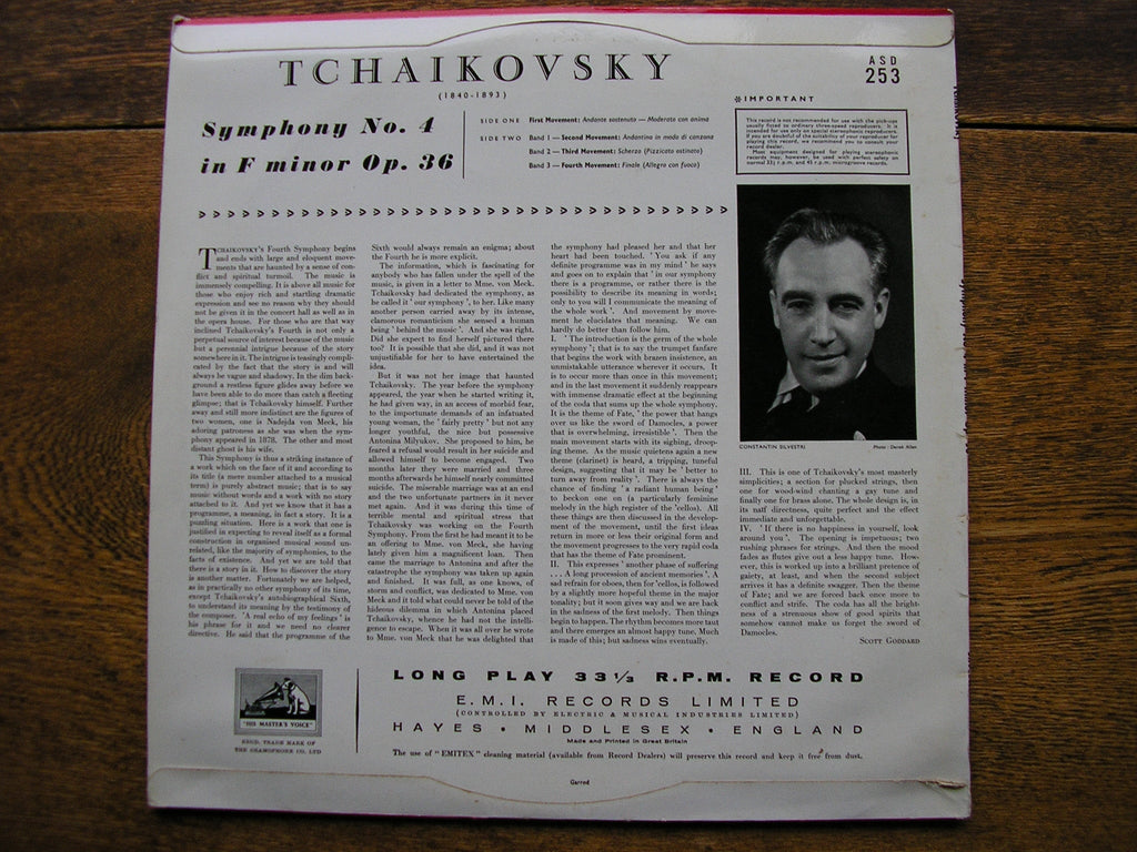 TCHAIKOVSKY: SYMPHONY No. 4   SILVESTRI / PHILHARMONIA   ASD 253
