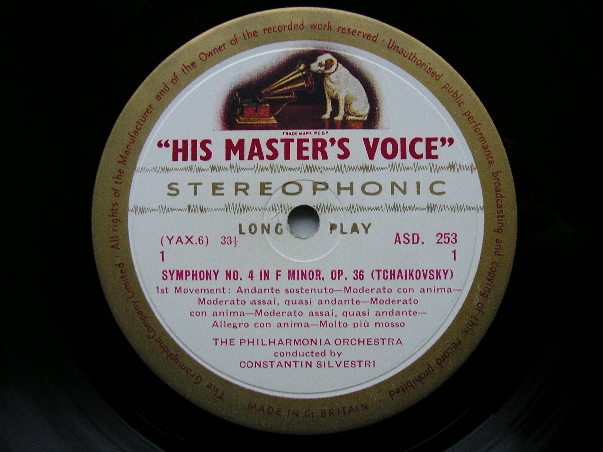 TCHAIKOVSKY: SYMPHONY No. 4   SILVESTRI / PHILHARMONIA   ASD 253