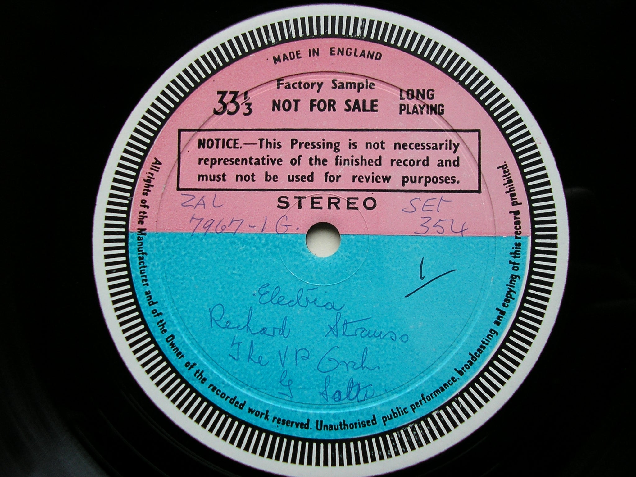 STRAUSS: ELEKTRA    NILSSON / RESNIK / VIENNA PHILHARMONIC / SOLTI     2LP    test pressing      SET 354 - 5