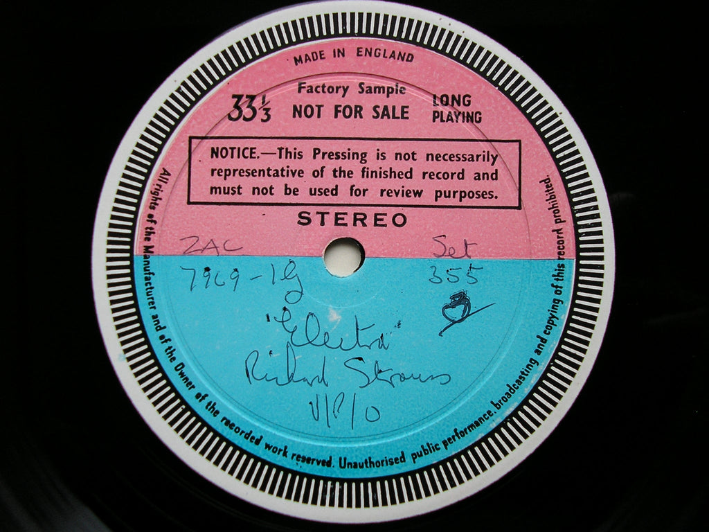 STRAUSS: ELEKTRA    NILSSON / RESNIK / VIENNA PHILHARMONIC / SOLTI     2LP    test pressing      SET 354 - 5