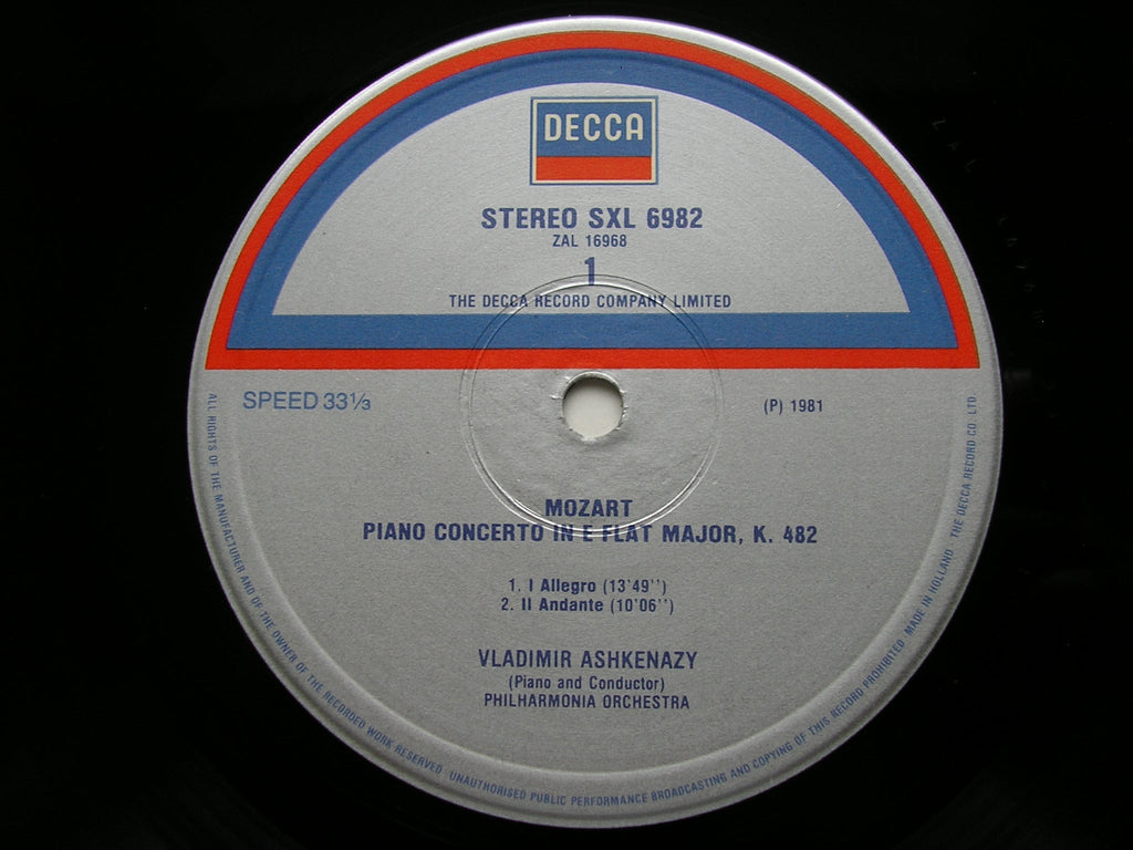 SXL 6982 MOZART: PIANO CONCERTO No. 22 / RONDO in D ASHKENAZY / PHILHARMONIA