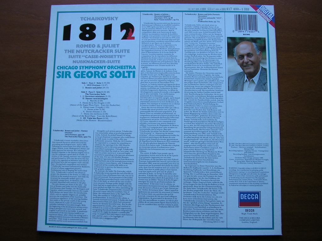 TCHAIKOVSKY: 1812 / ROMEO & JULIET / NUTCRACKER SUITE      SOLTI / CHICAGO SYMPHONY   417 400