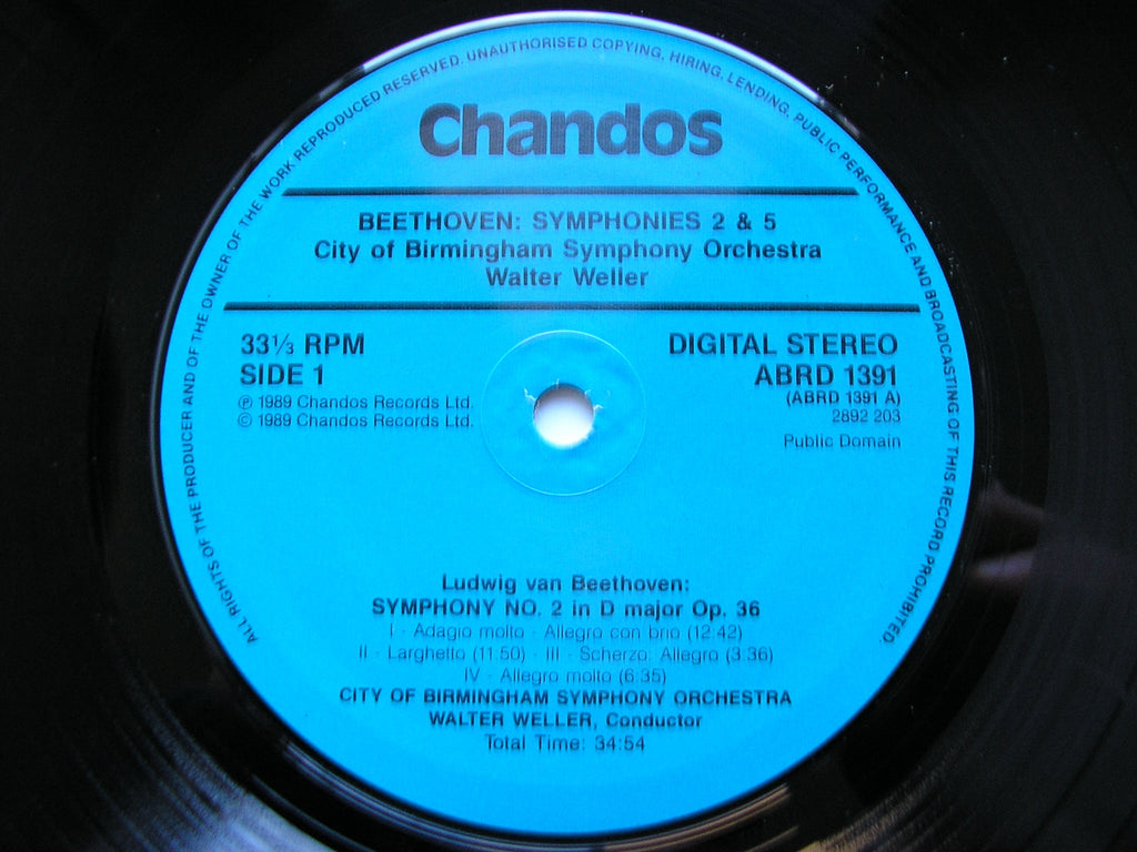 BEETHOVEN: THE NINE SYMPHONIES    WELLER / CITY OF BIRMINGHAM SYMPHONY  ABRD 1389 - 1393