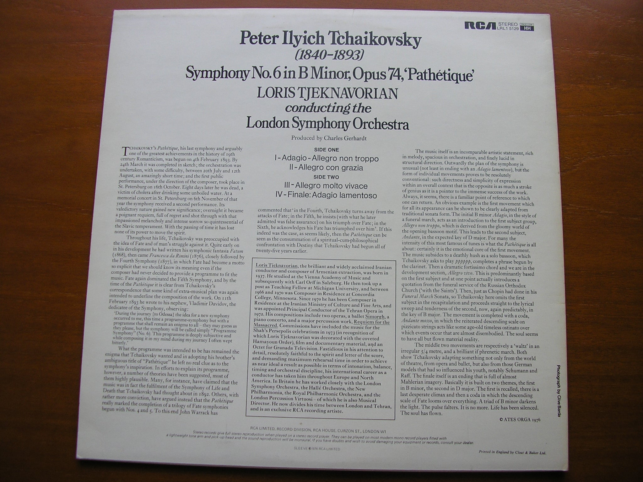 TCHAIKOVSKY: SYMPHONY No. 6       TJEKNAVORIAN / LONDON SYMPHONY   LRL1 5129
