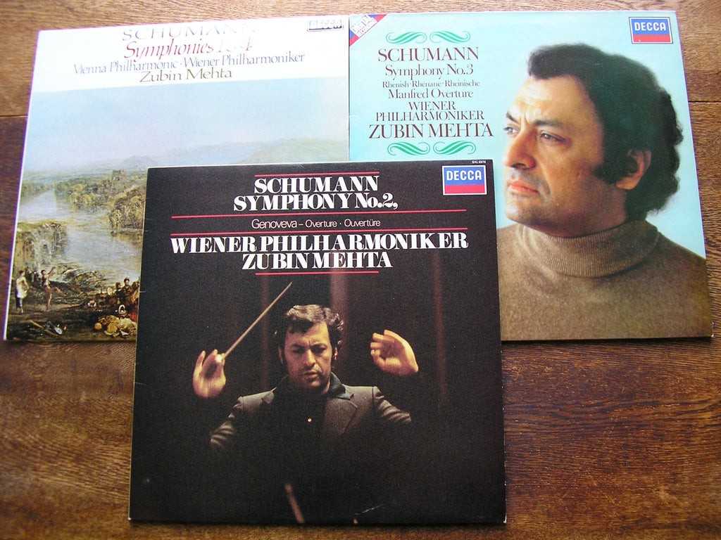 SXL 6819 / 6976 / SXDL 7555 SCHUMANN: THE SYMPHONIES / TWO OVERTURES MEHTA / VIENNA PHILHARMONIC