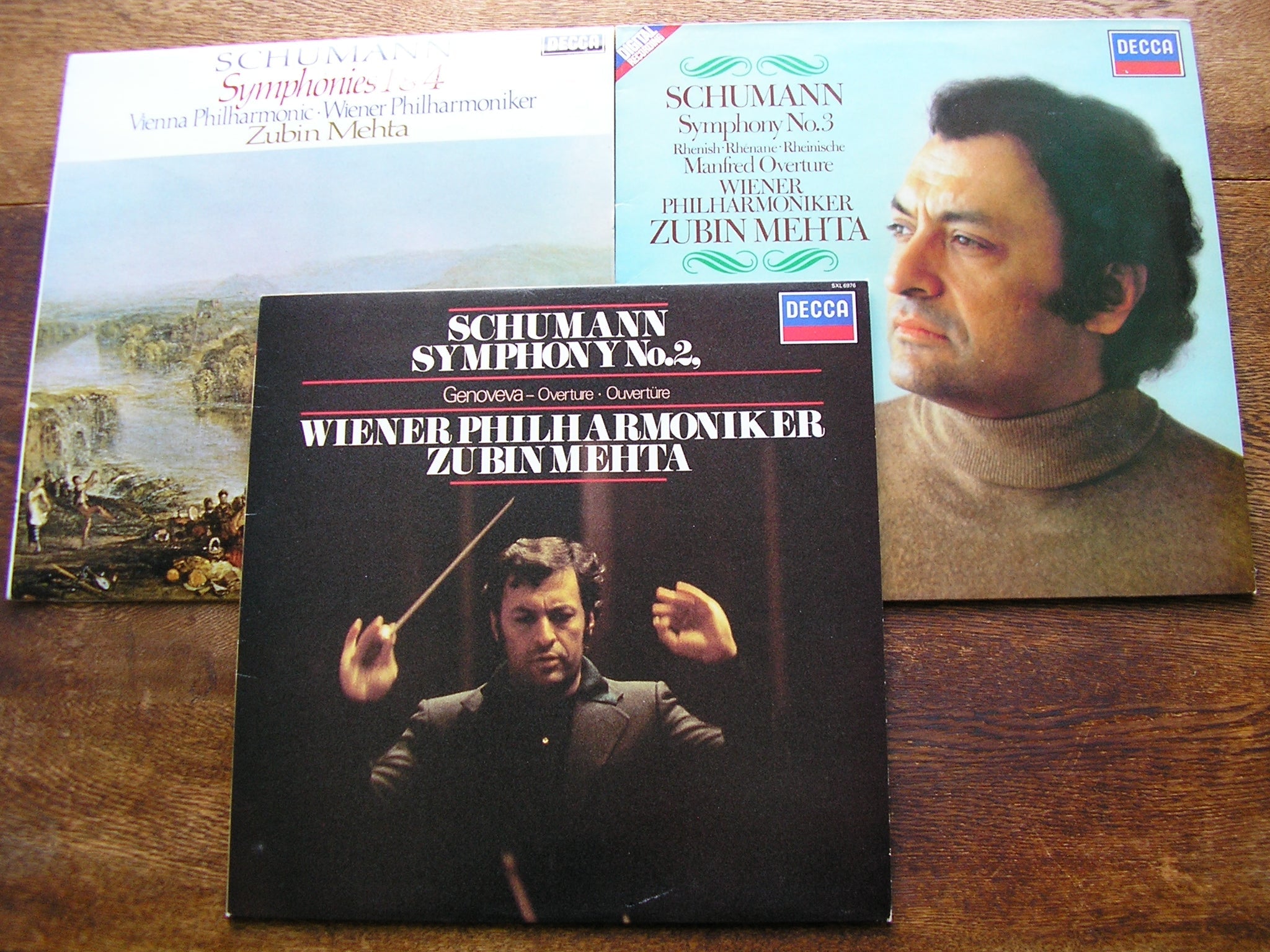 SXL 6819 / 6976 / SXDL 7555 SCHUMANN: THE SYMPHONIES / TWO OVERTURES MEHTA / VIENNA PHILHARMONIC