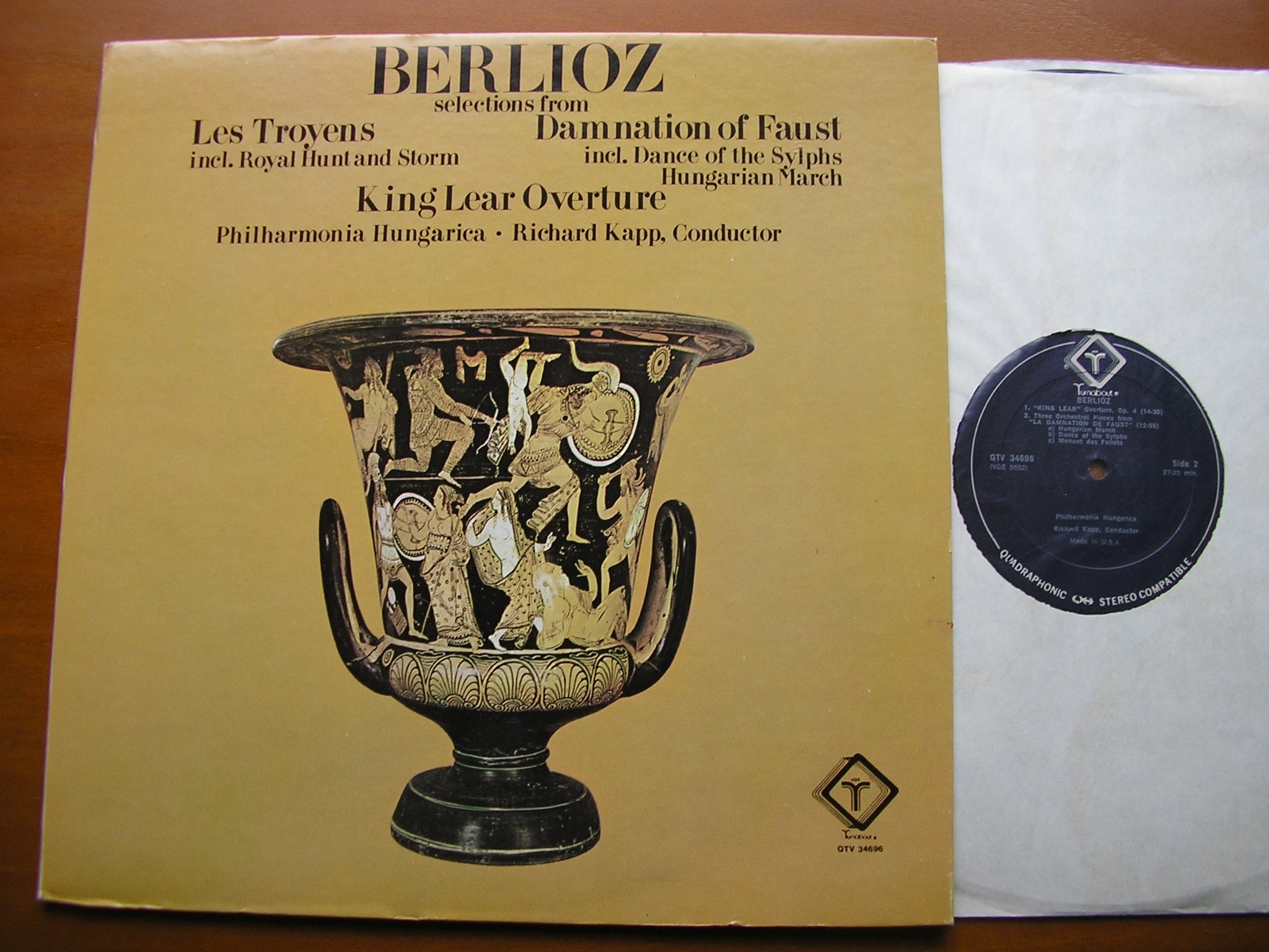 BERLIOZ: KING LEAR Overture / LES TROYENS Ballet Music / LA DAMNATION DE FAUST excerpts      PHILHARMONIA HUNGARICA / KAPP     QTV 34696