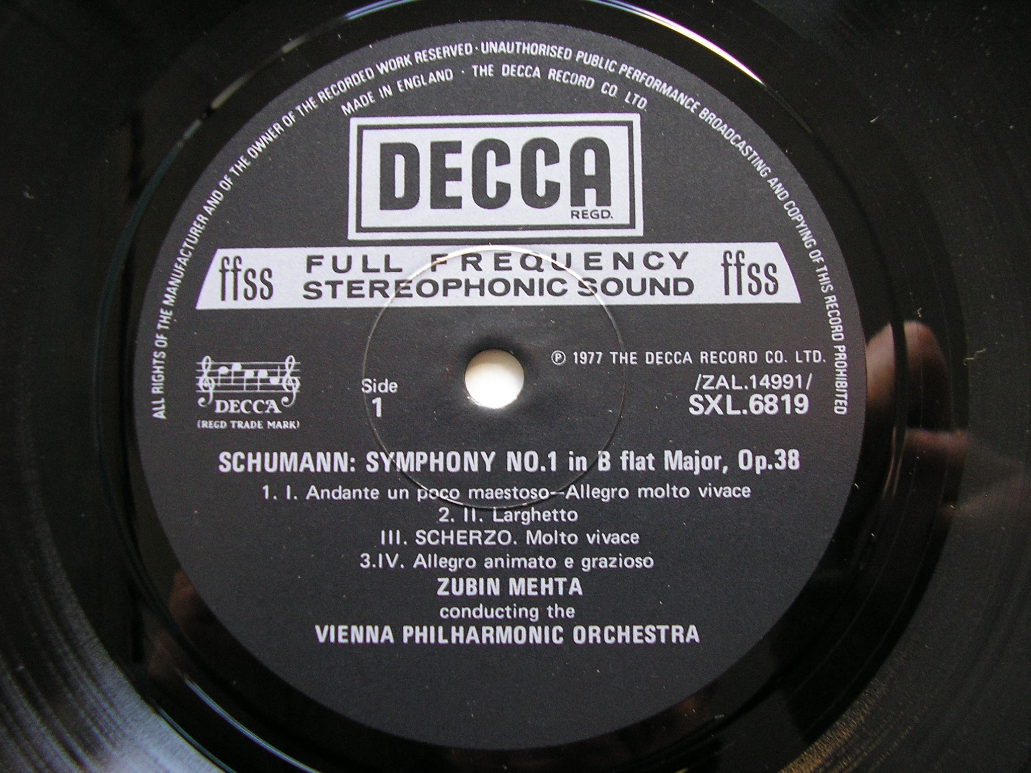 SXL 6819 / 6976 / SXDL 7555 SCHUMANN: THE SYMPHONIES / TWO OVERTURES MEHTA / VIENNA PHILHARMONIC