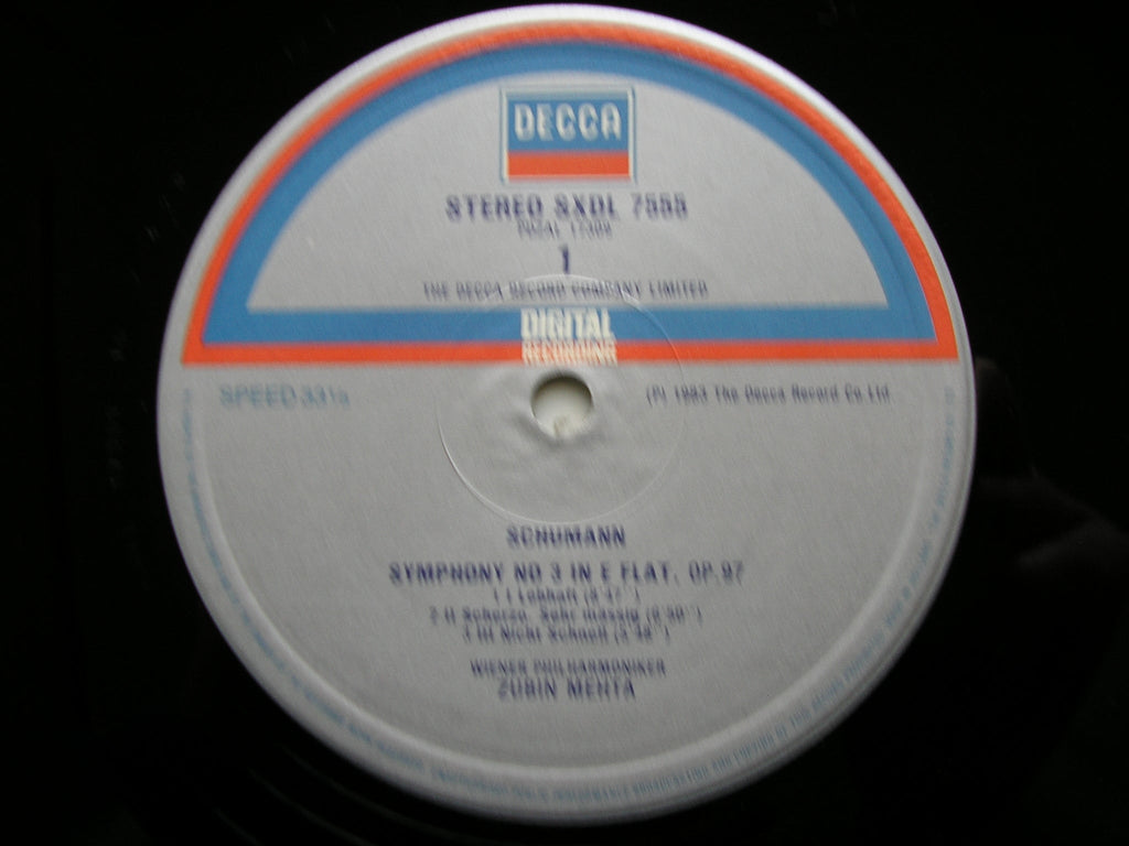 SXL 6819 / 6976 / SXDL 7555 SCHUMANN: THE SYMPHONIES / TWO OVERTURES MEHTA / VIENNA PHILHARMONIC