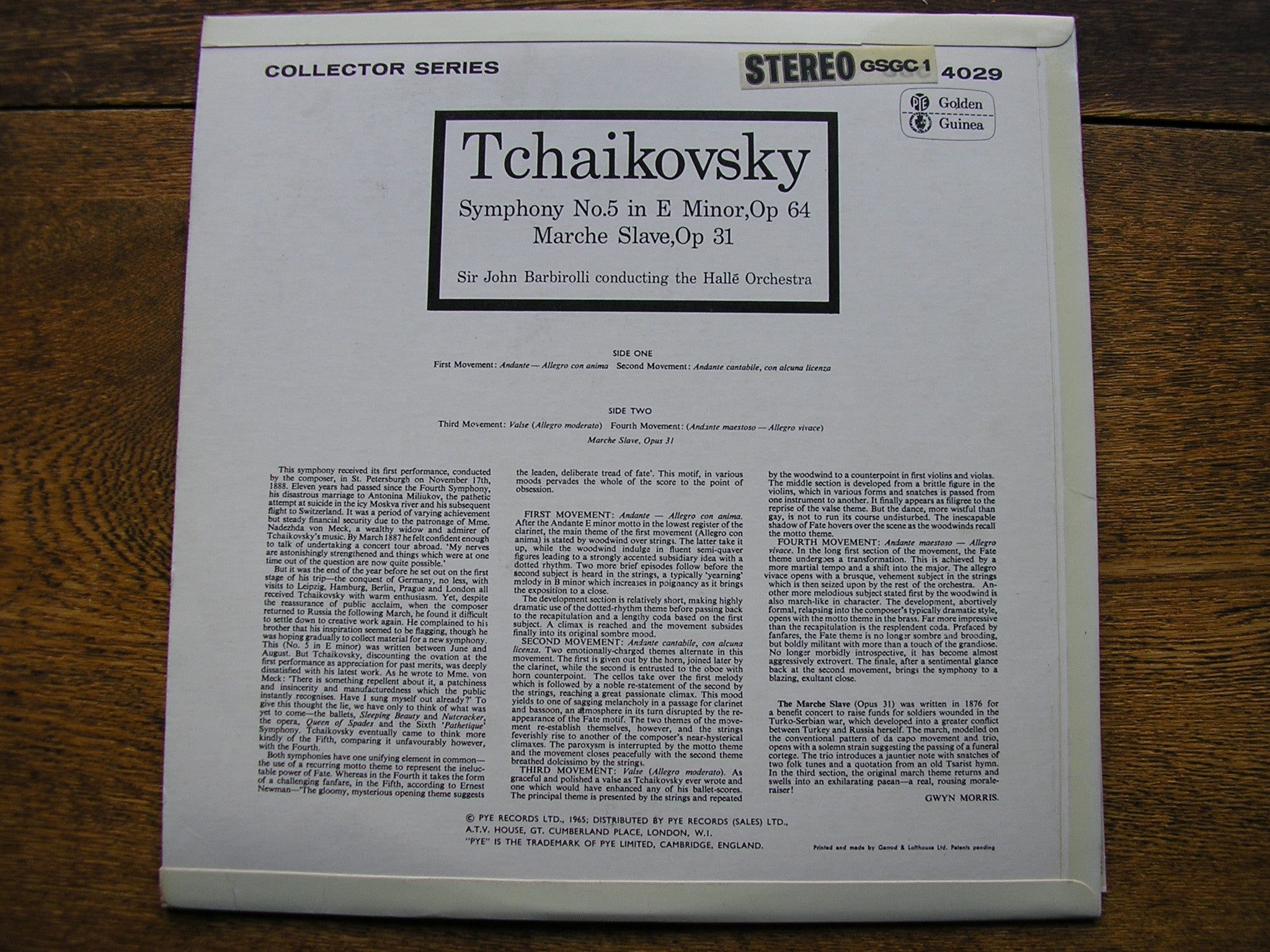 TCHAIKOVSKY: SYMPHONY No. 5   BARBIROLLI / HALLE ORCHESTRA   GSGC 14209