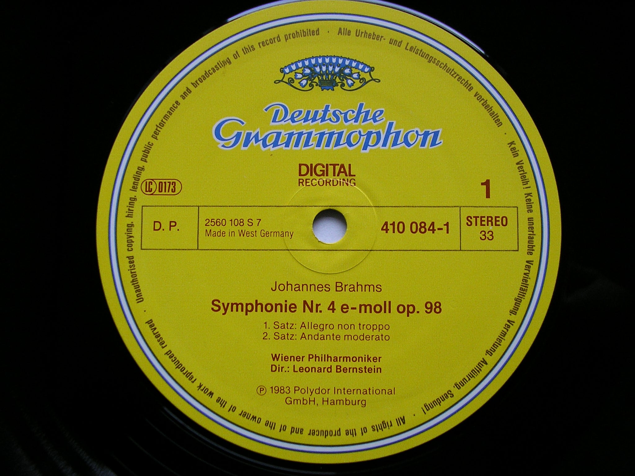 BRAHMS: THE FOUR SYMPHONIES / TWO OVERTURES / HAYDN VARIATIONS    BERNSTEIN / VIENNA PHILHARMONIC   410 081 - 084