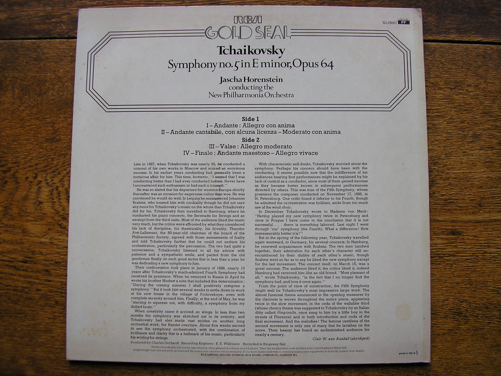 TCHAIKOVSKY: SYMPHONY No. 5   HORENSTEIN / NEW PHILHARMONIA  GL25007