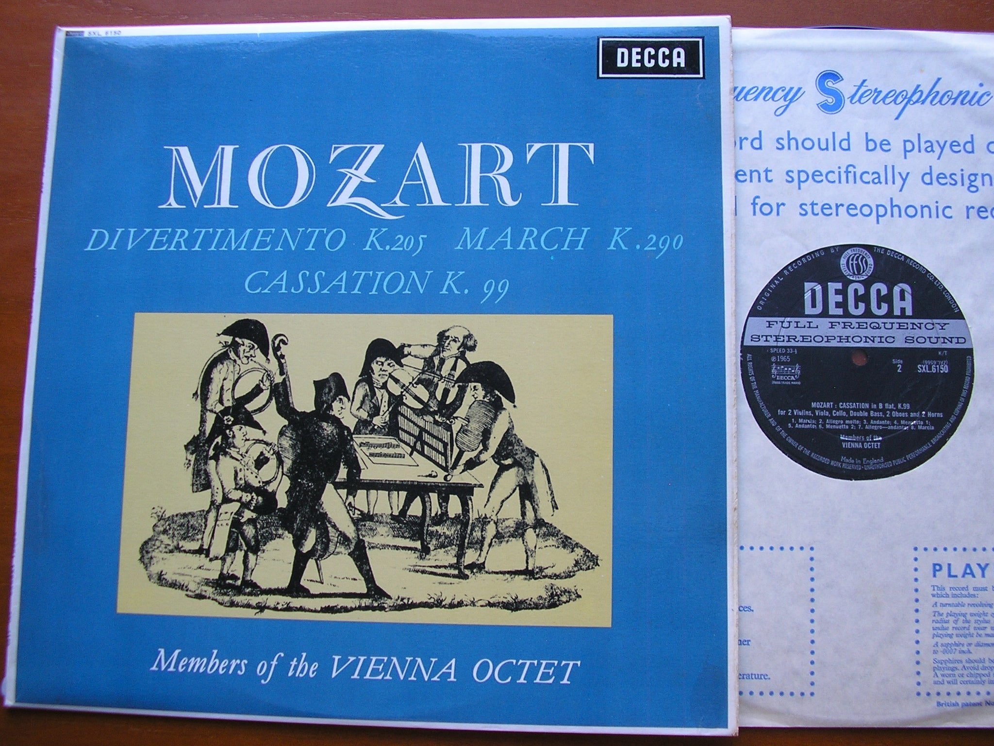 SXL 6150 MOZART: DIVERTIMENTO K205 / CASSATION K99 / MARCH K290   VIENNA OCTET