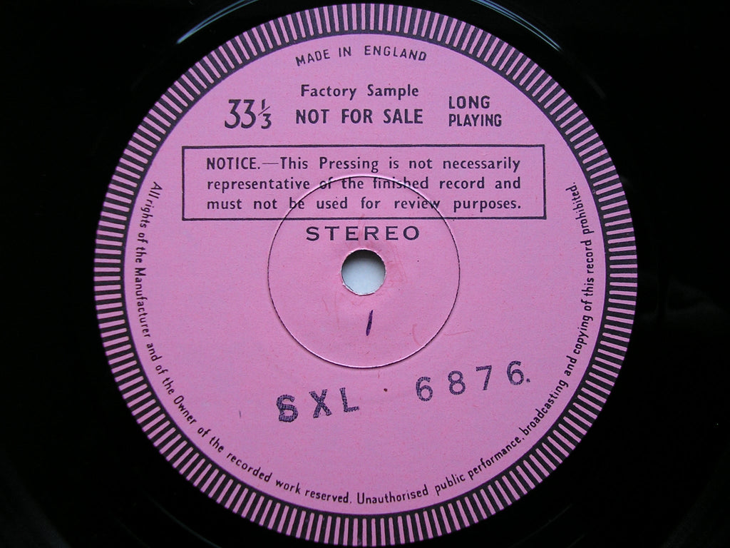 SXL 6876 WEBER: SYMPHONYN No. 1 / OVERTURES / INVITATION TO THE DANCE STEIN / VIENNA PHILHARMONIC test pressing
