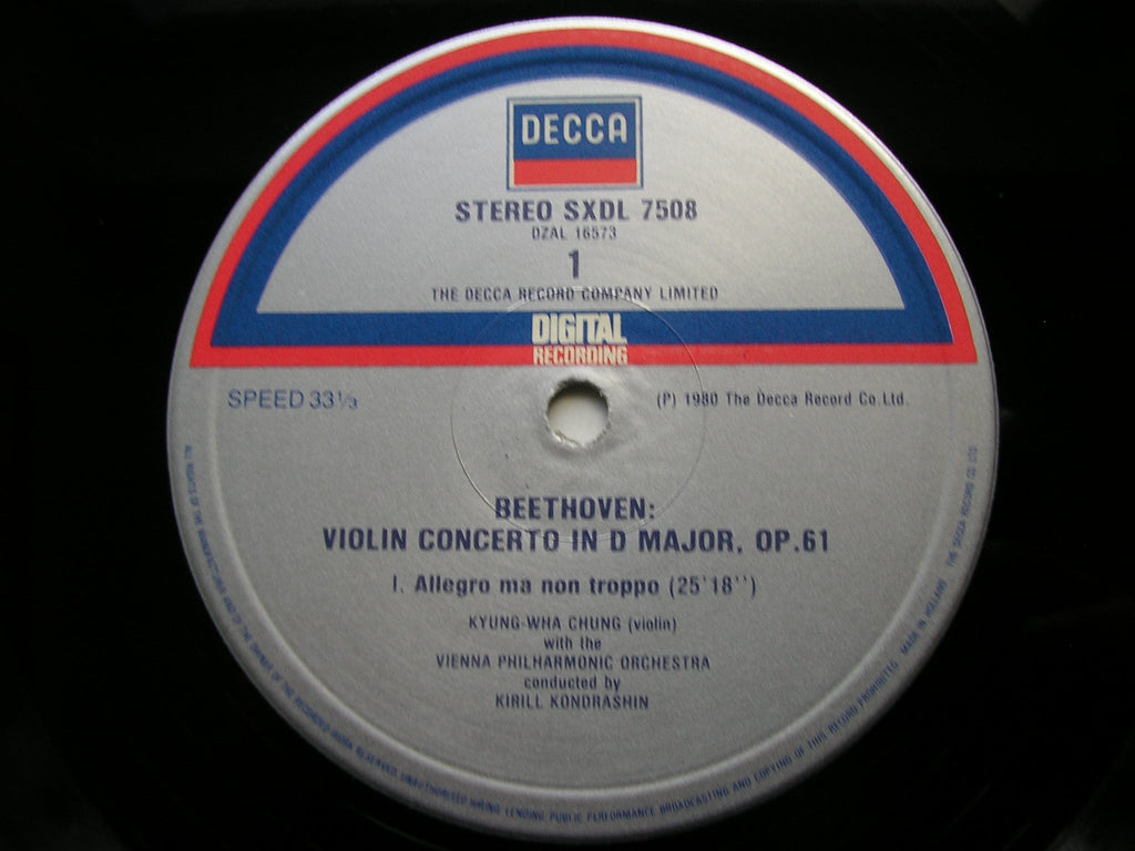 BEETHOVEN: VIOLIN CONCERTO      KYUNG WHA-CHUNG / VIENNA PHILHARMONIC / KONDRASHIN     SXDL 7508