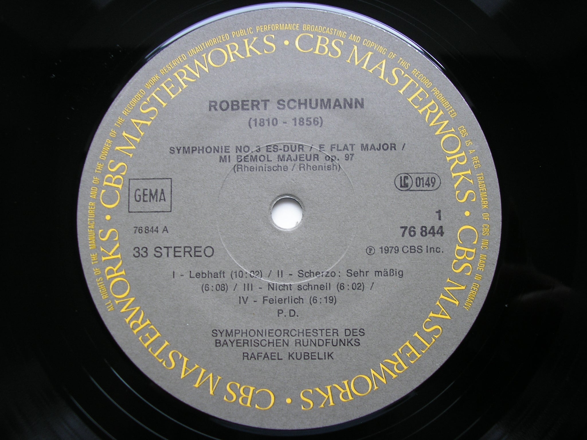 SCHUMANN: THE FOUR SYMPHONIES / MANFRED OVERTURE     RAFAEL KUBELIK / BAVARIAN RADIO SYMPHONY    3 LP