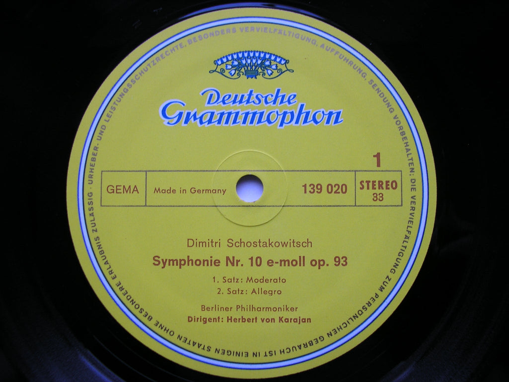 SHOSTAKOVICH: SYMPHONY No. 10     KARAJAN / BERLIN PHILHARMONIC    139 020