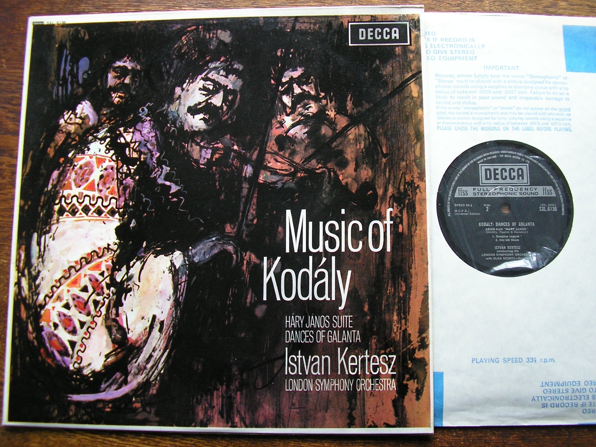 KODALY: HARY JANOS Suite / DANCES OF GALANTA      KERTESZ / LONDON SYMPHONY    SXL 6136