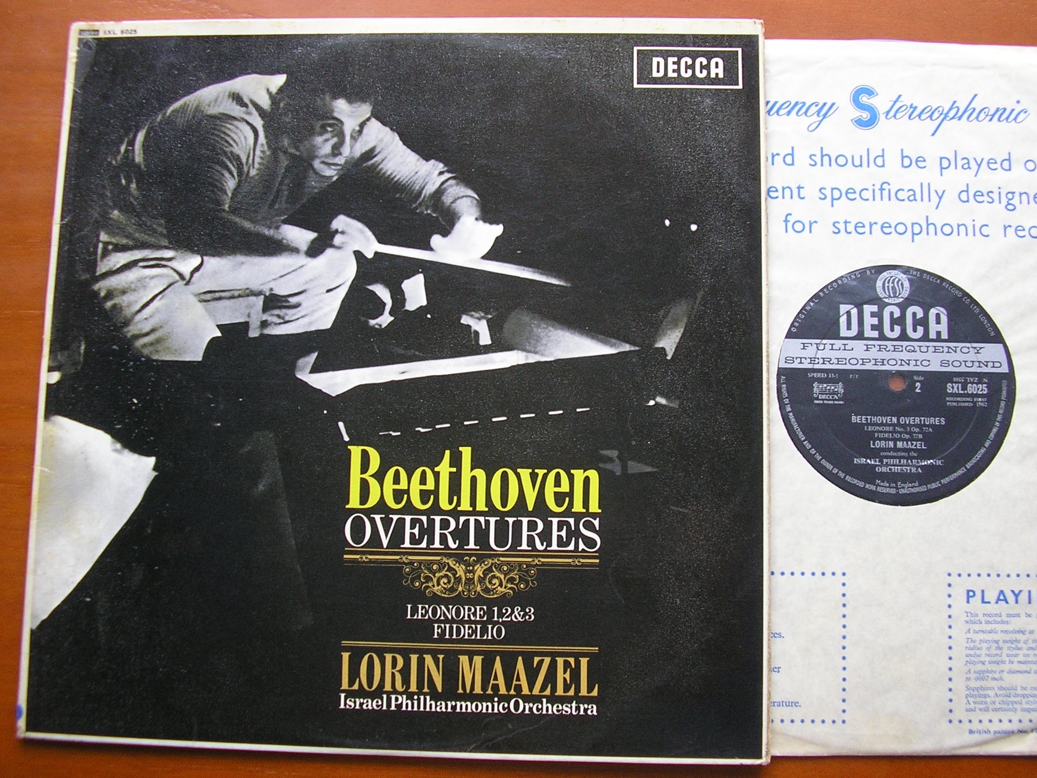 SXL 6025 BEETHOVEN: THE FOUR OVERTURES for 'FIDELIO' MAAZEL / ISRAEL PHILHARMONIC