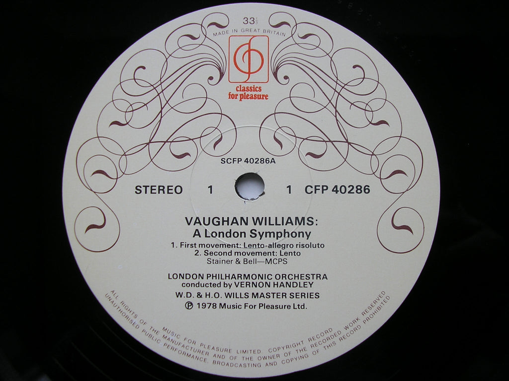 VAUGHAN WILLIAMS: A LONDON SYMPHONY    HANDLEY / LONDON PHILHARMONIC    CFP 40286