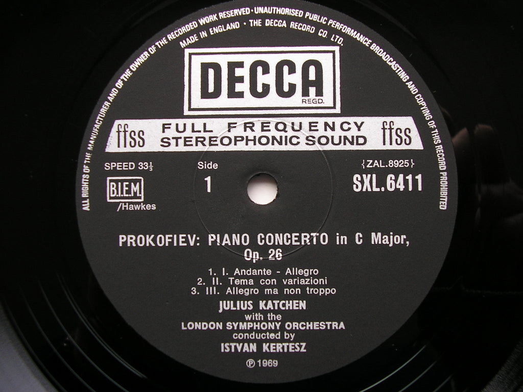 SXL 6411 GERSHWIN: RHAPSODY IN BLUE / PROKOFIEV: PIANO CONCERTO No. 3 / RAVEL: CONCERTO FOR THE LEFT HAND KATCHEN / LONDON SYMPHONY / KERTESZ