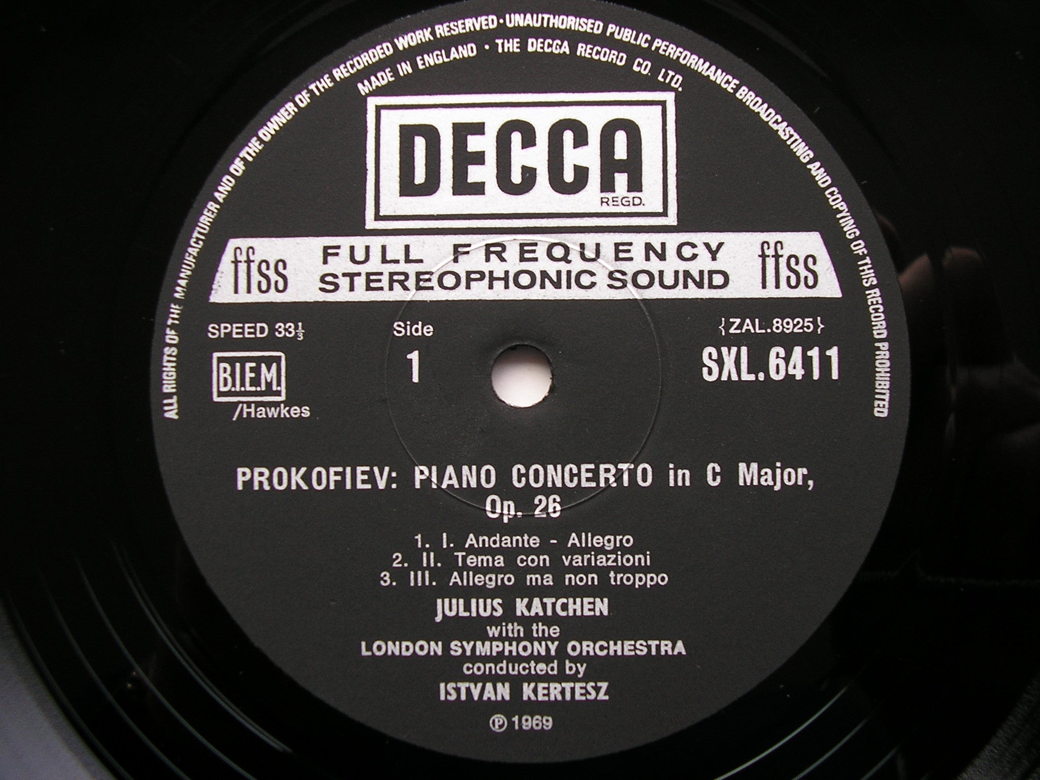 SXL 6411 GERSHWIN: RHAPSODY IN BLUE / PROKOFIEV: PIANO CONCERTO No. 3 / RAVEL: CONCERTO FOR THE LEFT HAND KATCHEN / LONDON SYMPHONY / KERTESZ