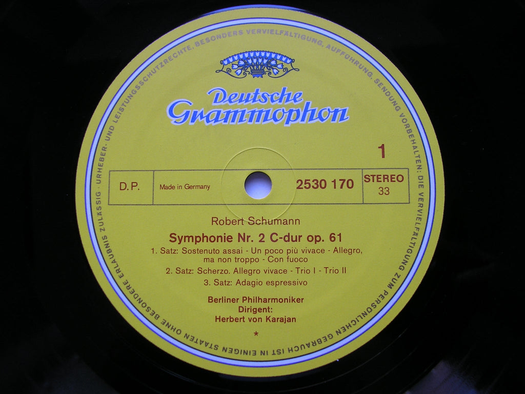 SCHUMANN: THE FOUR SYMPHONIES / OVERTURE, SCHERZO & FINALE Op. 52      KARAJAN / BERLIN PHILHARMONIC  3LP
