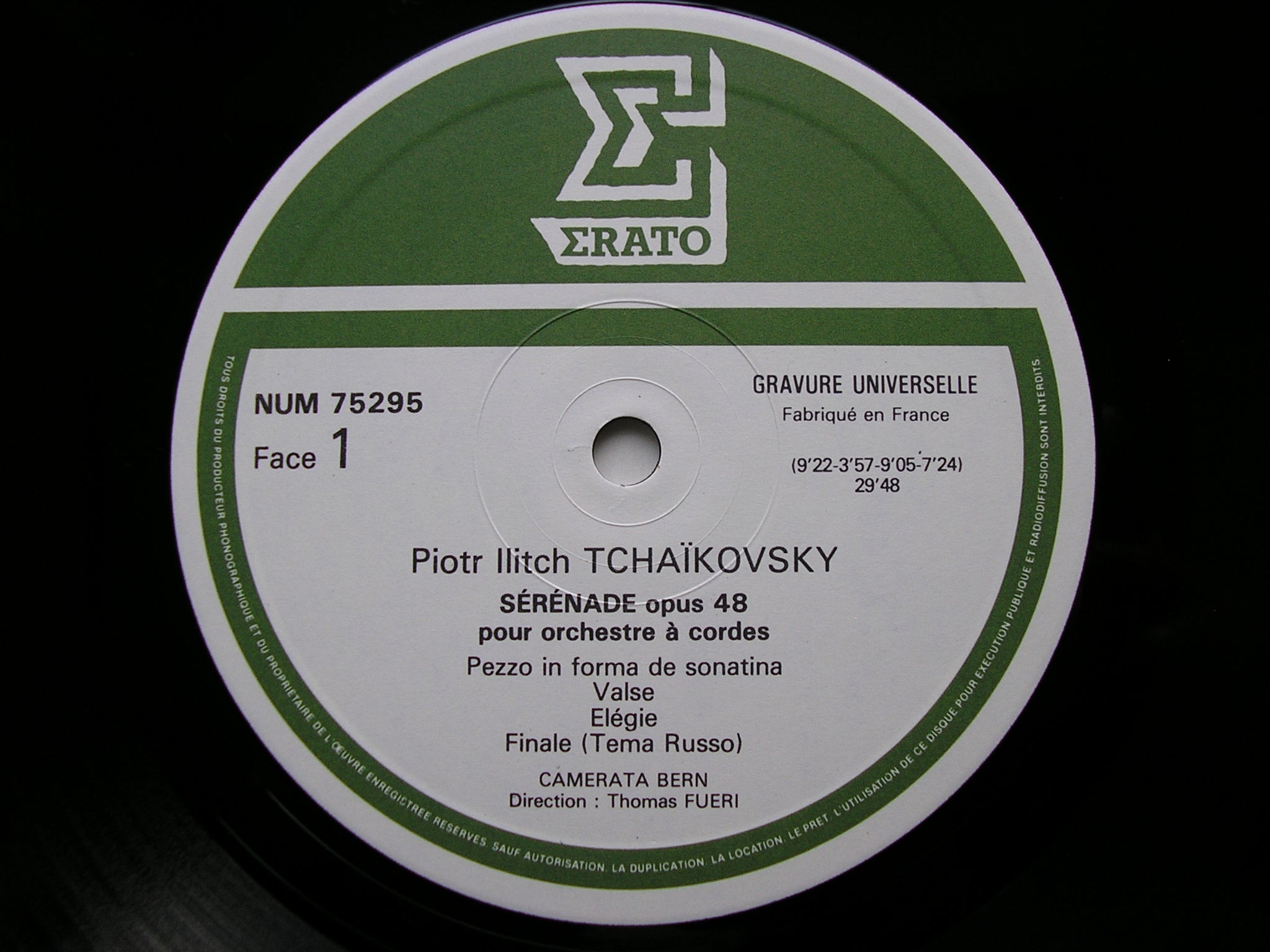 TCHAIKOVSKY: SERENADE FOR STRINGS / SOUVENIR DE FLORENCE   CAMERATA BERN / FURI    NUM 75295