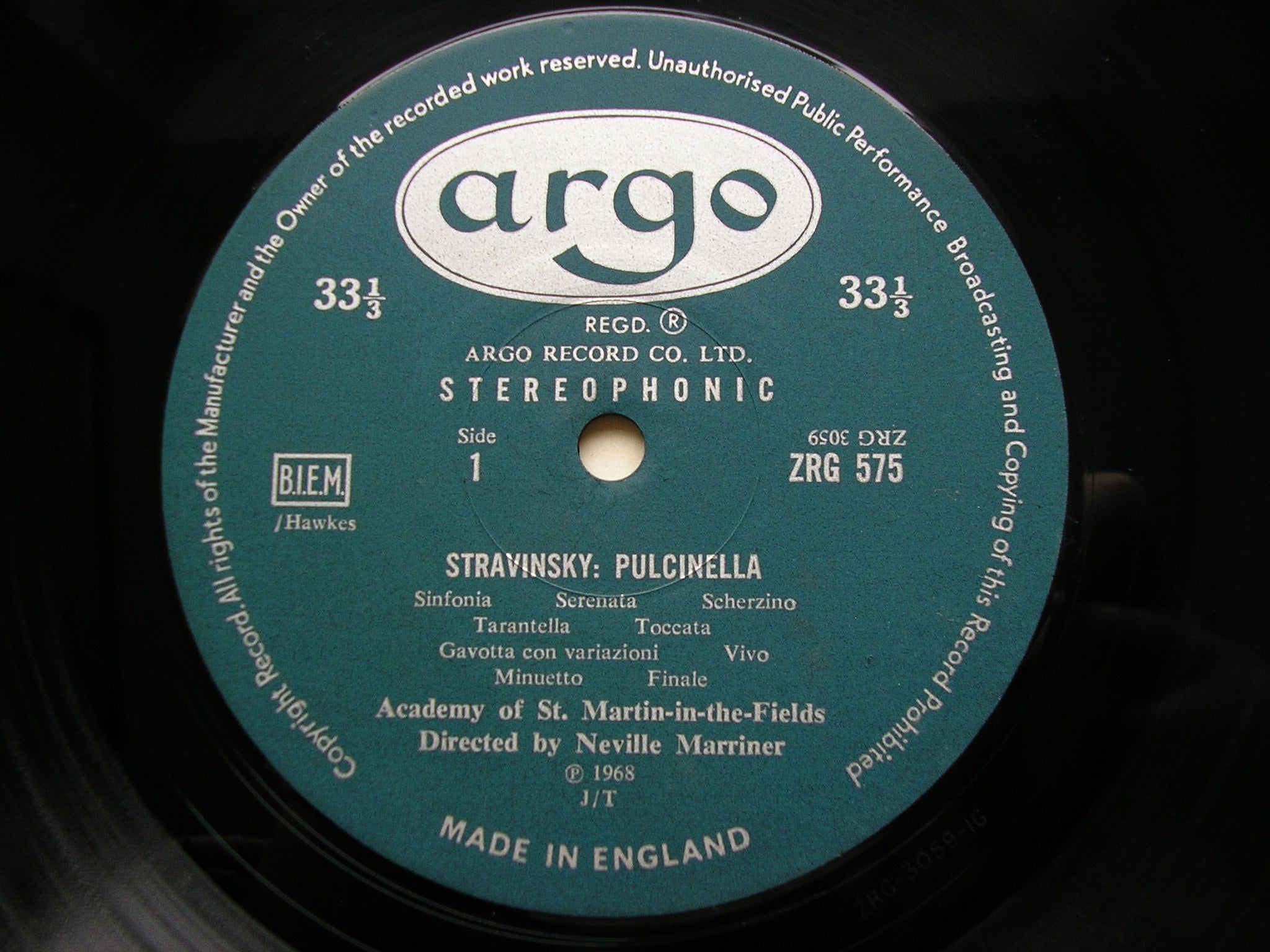 STRAVINSKY: PULCINELLA / APOLLON MUSAGETE    MARRINER / ASMIF ZRG 575
