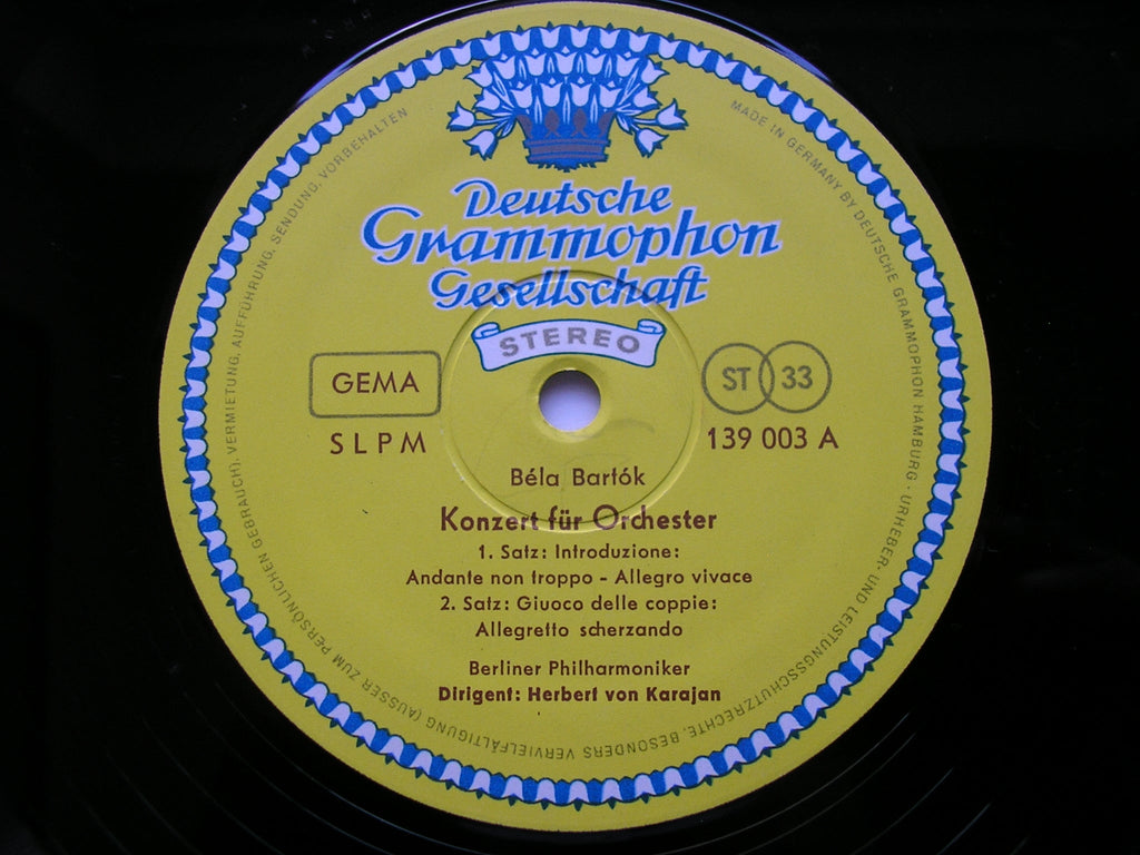 BARTOK: CONCERTO FOR ORCHESTRA      KARAJAN / BERLIN PHILHARMONIC     139 003