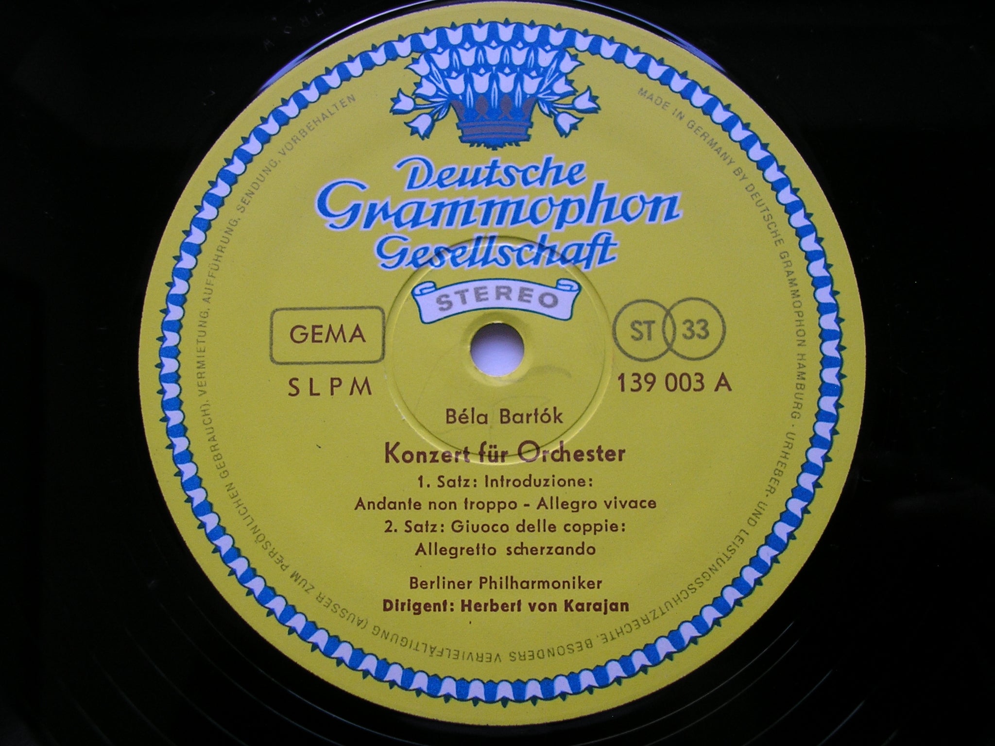 BARTOK: CONCERTO FOR ORCHESTRA      KARAJAN / BERLIN PHILHARMONIC     139 003