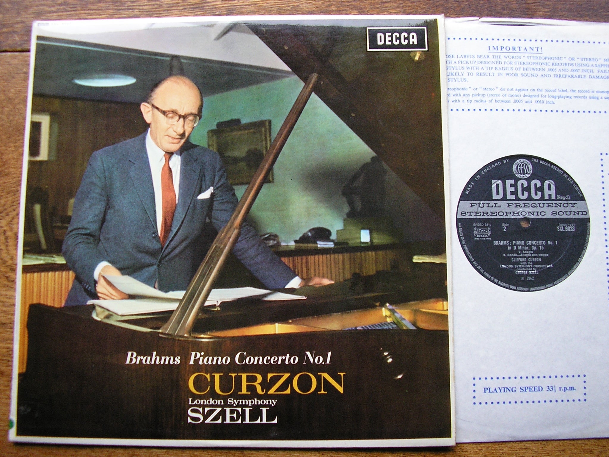 SXL 6023  BRAHMS: PIANO CONCERTO No. 1   CURZON / LONDON SYMPHONY / SZELL      ED2