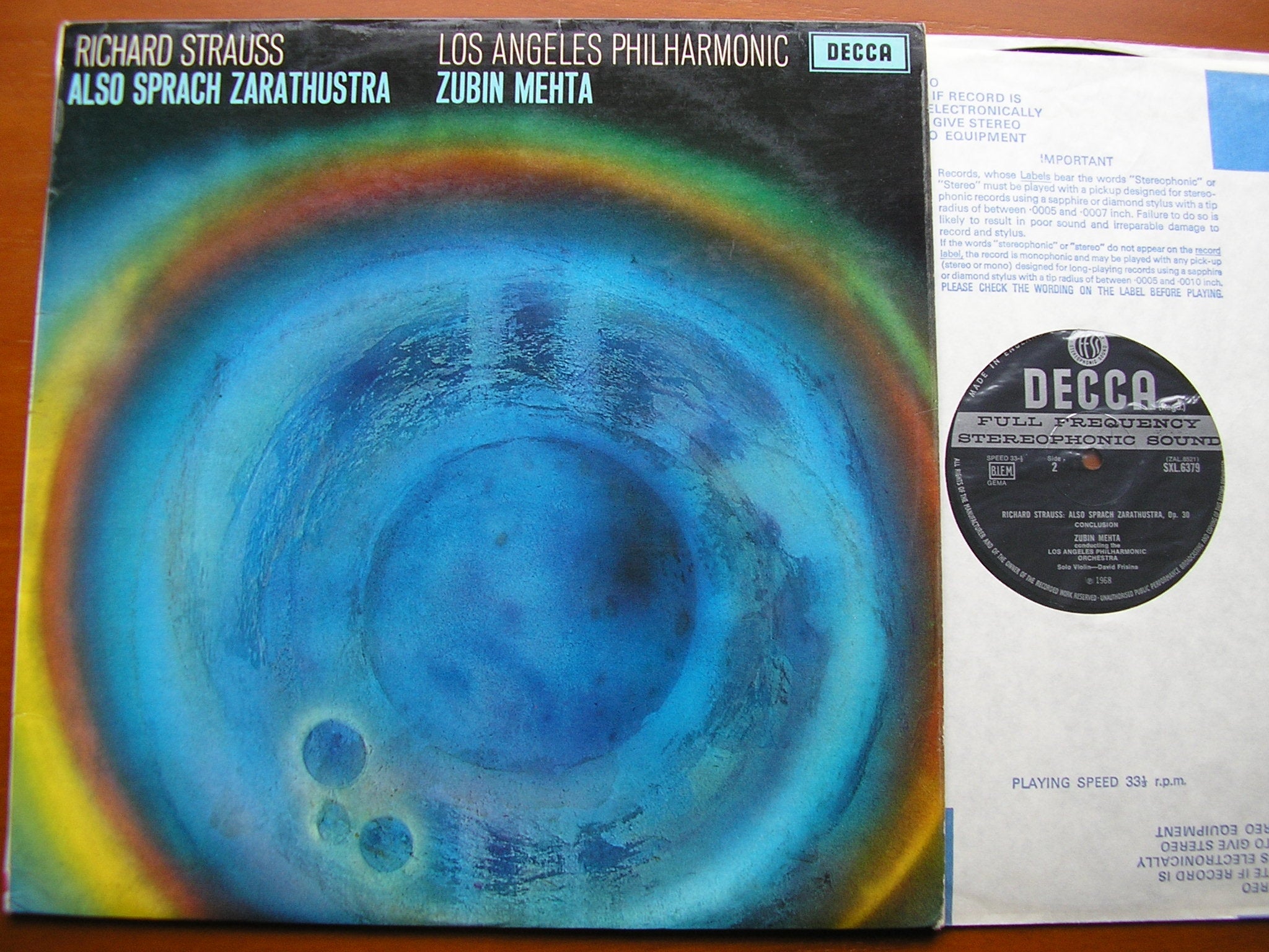 SXL 6379 STRAUSS: ALSO SPRACH ZARATHUSTRA ZUBIN MEHTA / LOS ANGELES PHILHARMONIC