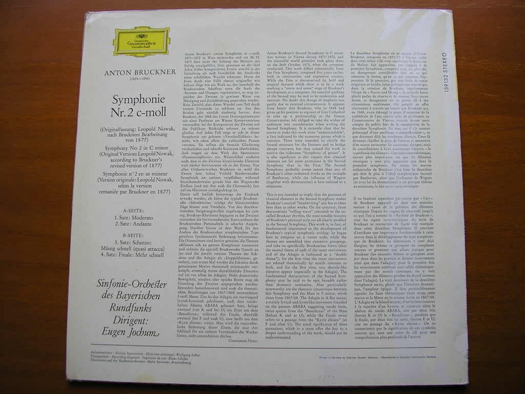 BRUCKNER: SYMPHONY No. 2        JOCHUM / BAVARIAN RADIO SYMPHONY      139 132
