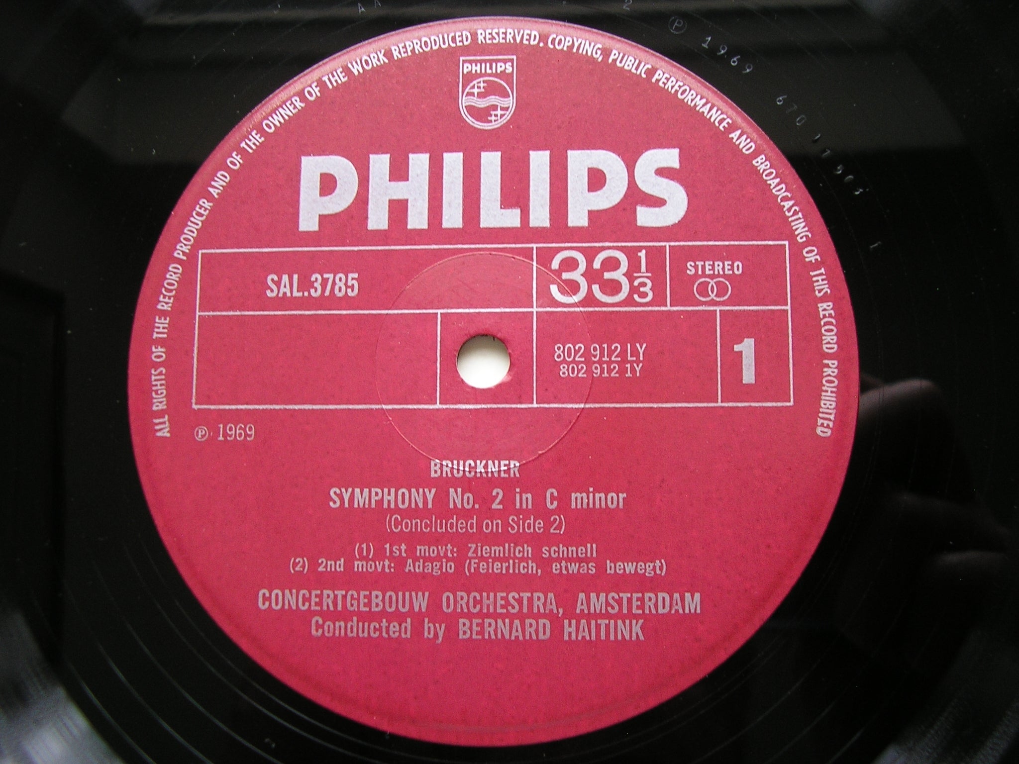 BRUCKNER: SYMPHONY No. 2      HAITINK / CONCERTGEBOUW ORCHESTRA      SAL 3785