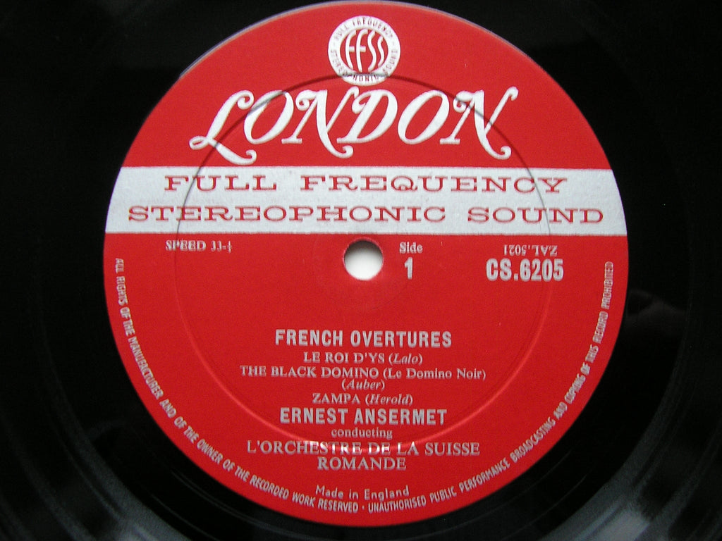 FRENCH OVERTURES: OFFENBACH / HEROLD / LALO / AUBER      ANSERMET / SUISSE ROMANDE    CS 6205