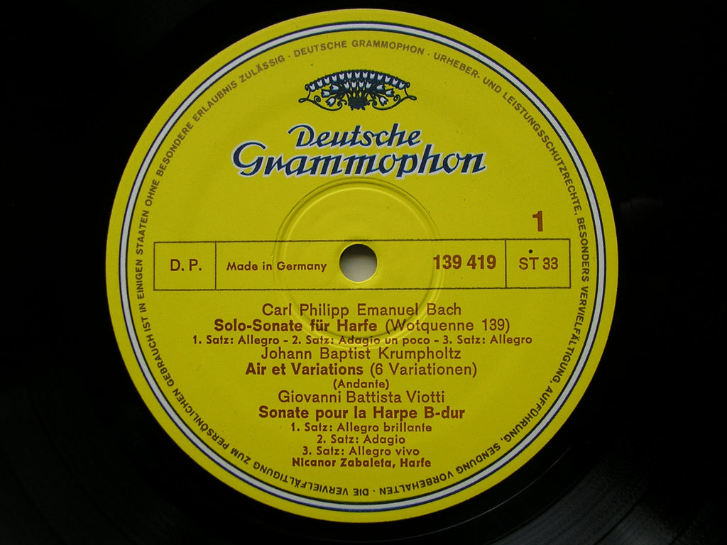 MUSIC FOR HARP: BACH / KRUMPHOLTZ / VIOTTI / SALZEDO / CAPLET / PROKOFIEV   NICANOR ZABALETA   139 419