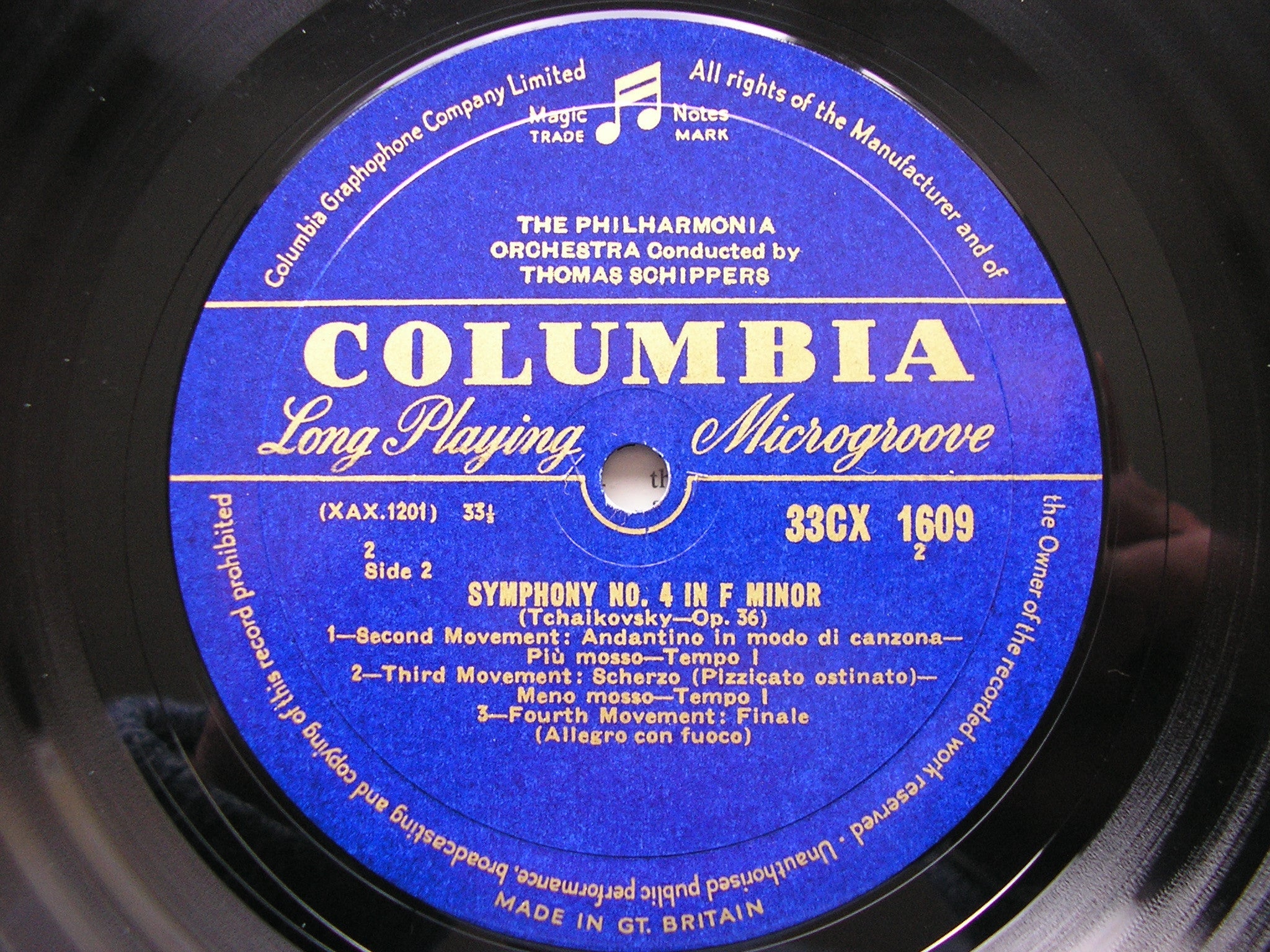 TCHAIKOVSKY: SYMPHONY No. 4  SCHIPPERS / PHILHARMONIA   33CX 1609