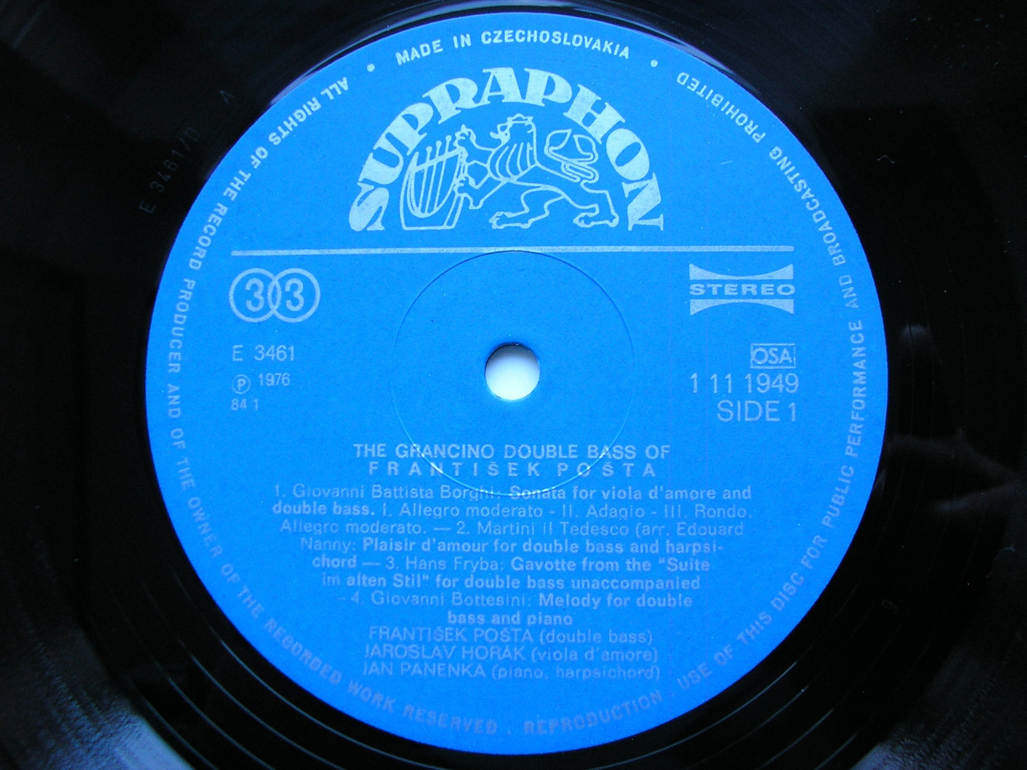 THE GRANCINO DOUBLE BASS OF FRANTISEK COSTA*    1 11 1949
