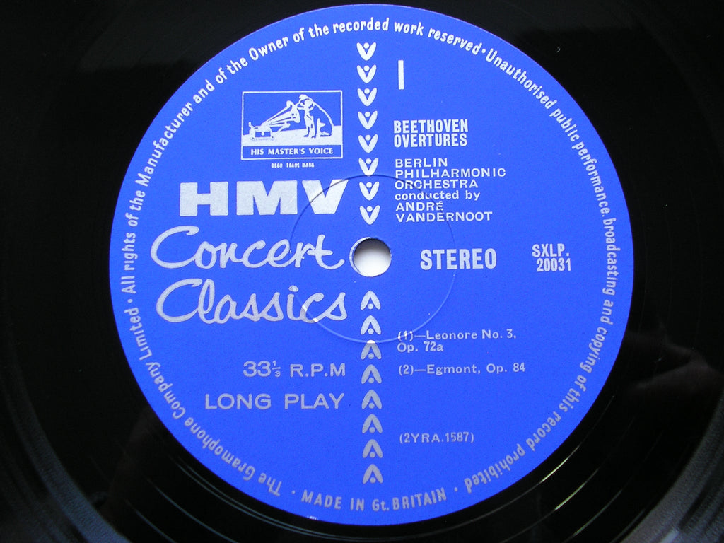 SXLP 20031 BEETHOVEN: FIVE OVERTURES VANDERNOOT / BERLIN PHILHARMONIC