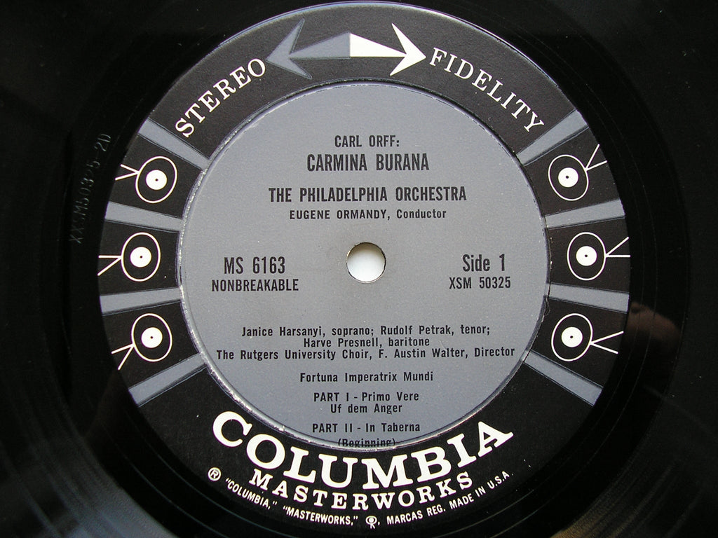ORFF: CARMINA BURANA   SOLOISTS / PHILADELPHIA ORCHESTRA / ORMANDY   MS6163